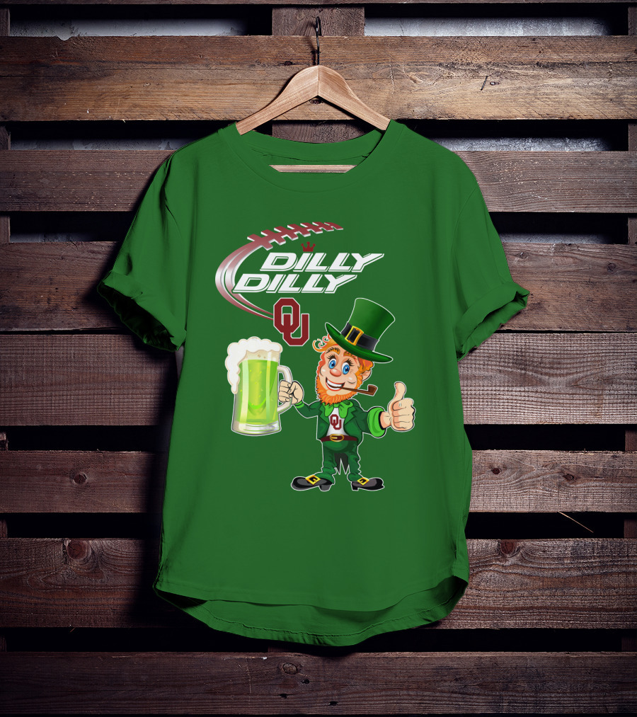Dilly Dilly OU Football Green Beer Leprechaun T-Shirt