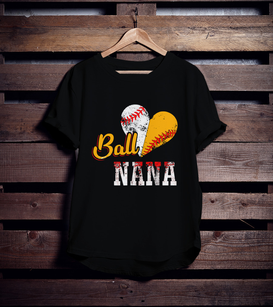Ball Nana Baseball Heart T-Shirt