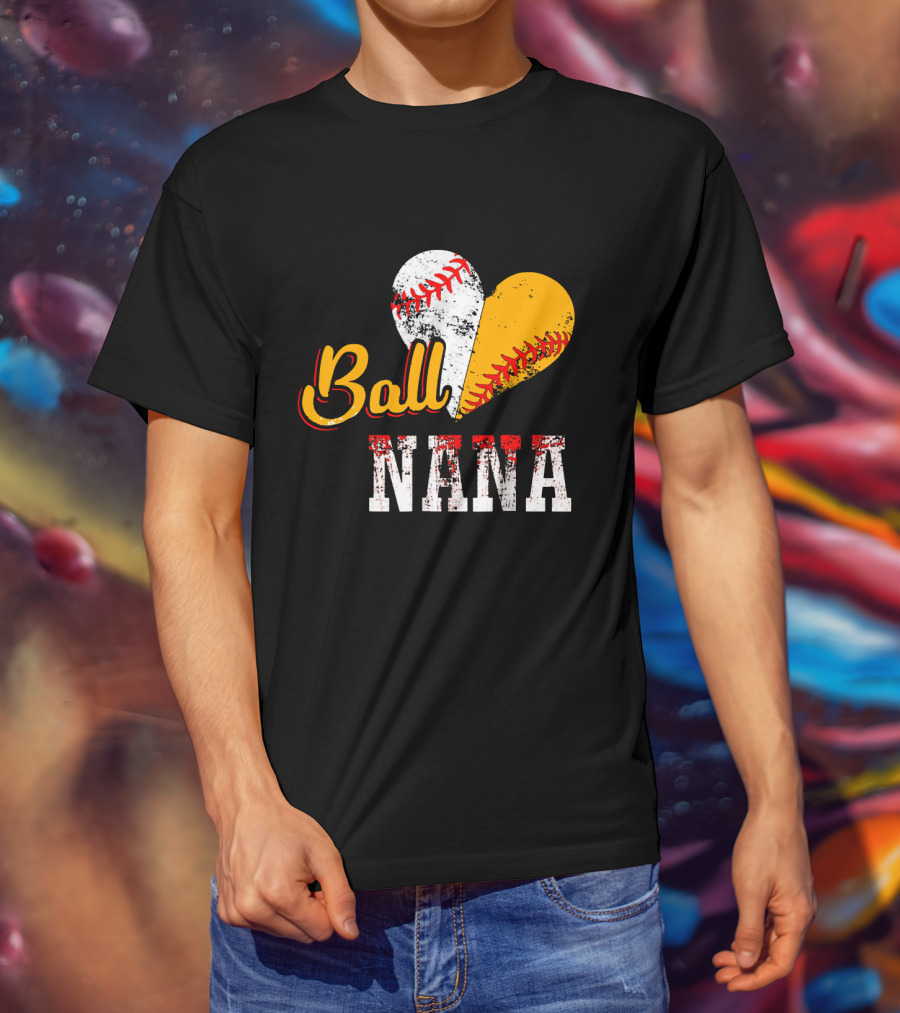Ball Nana Baseball Heart T-Shirt