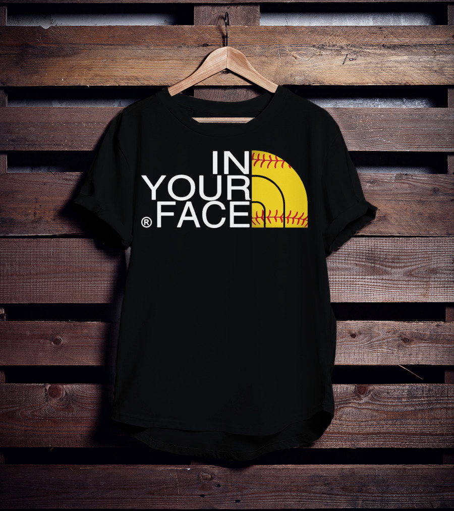 IN YOUR FACE Baseball Stitch T-Shirt