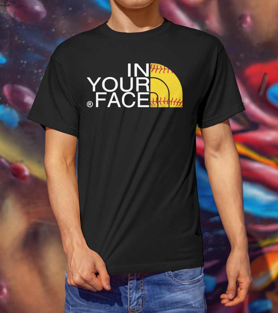 IN YOUR FACE Baseball Stitch T-Shirt