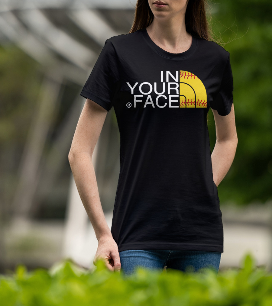 IN YOUR FACE Baseball Stitch T-Shirt