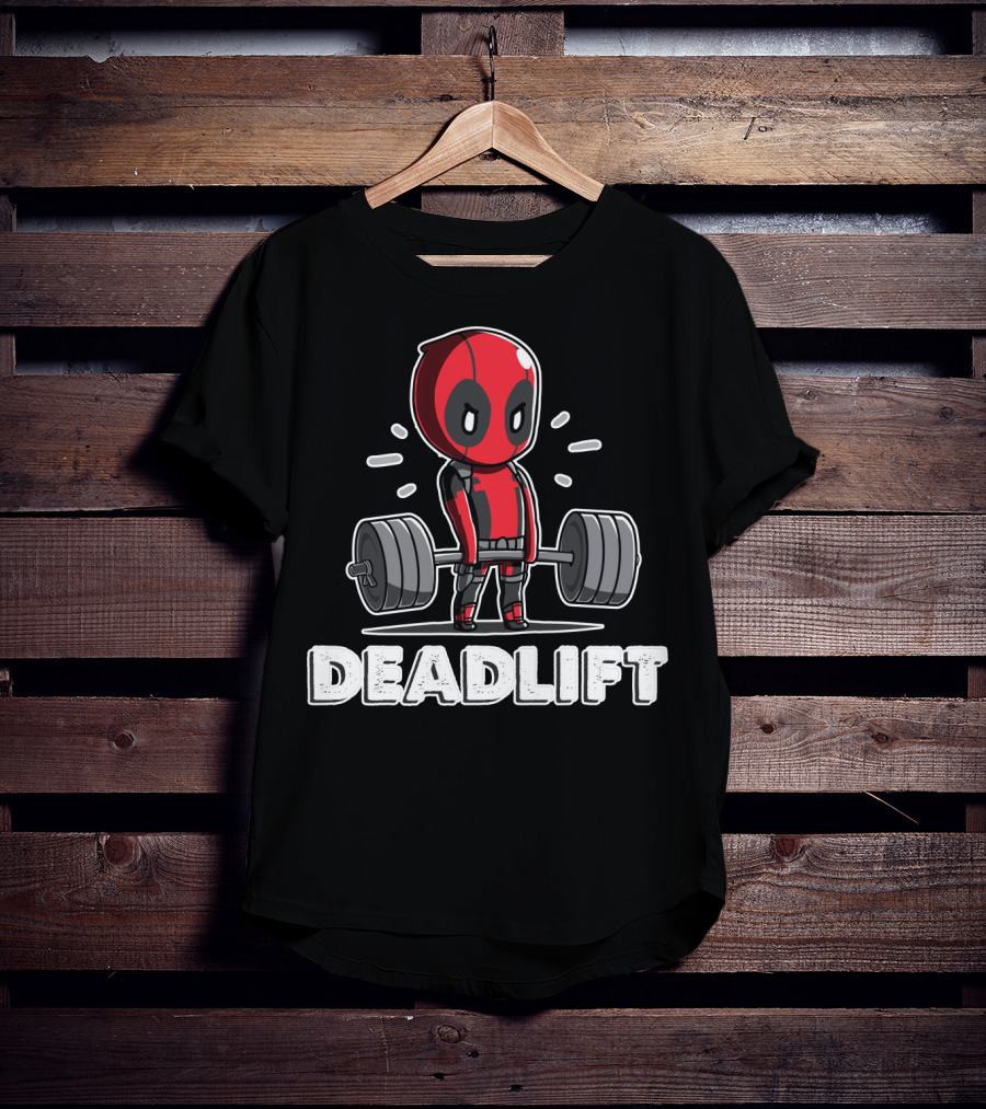 Deadlift Parody Superhero Character With Barbell T-Shirt