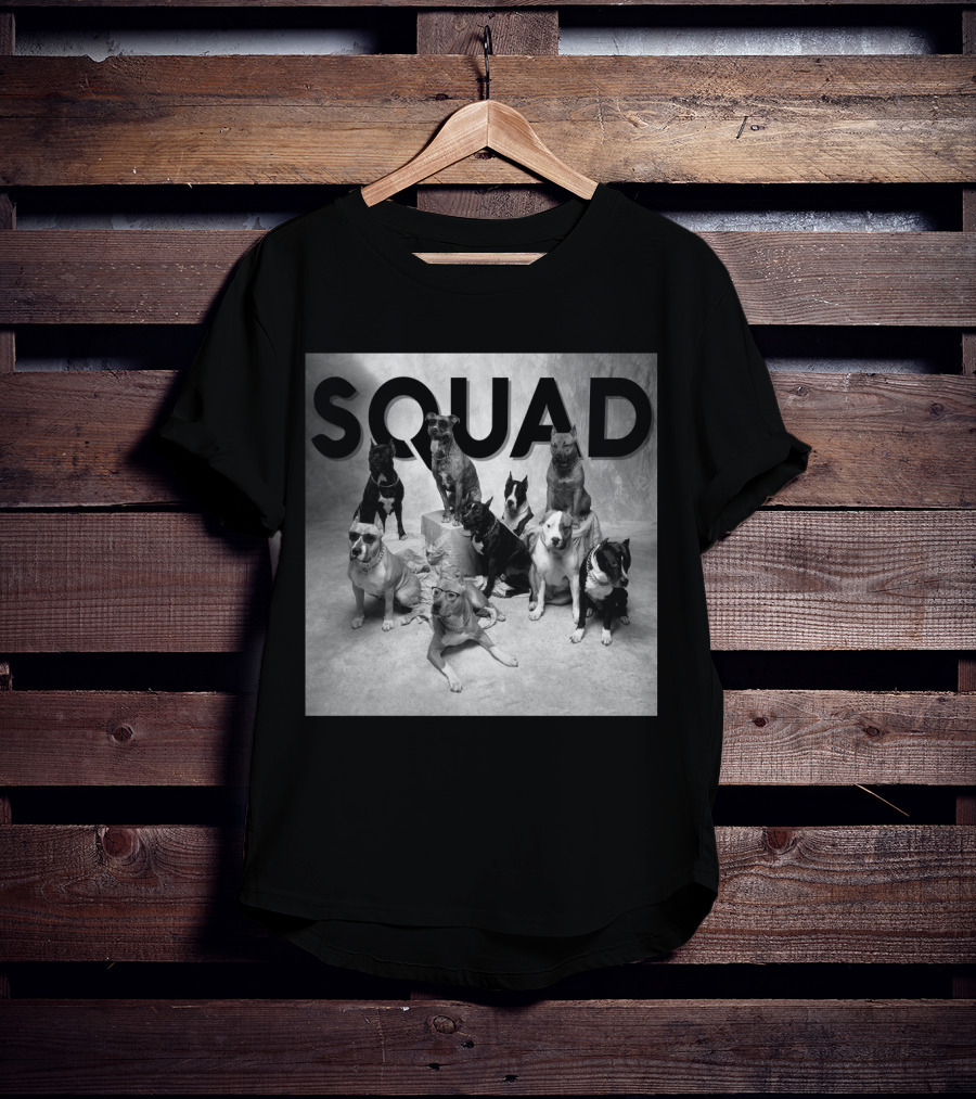 SQUAD Dog Group Black And White Photography T-Shirt