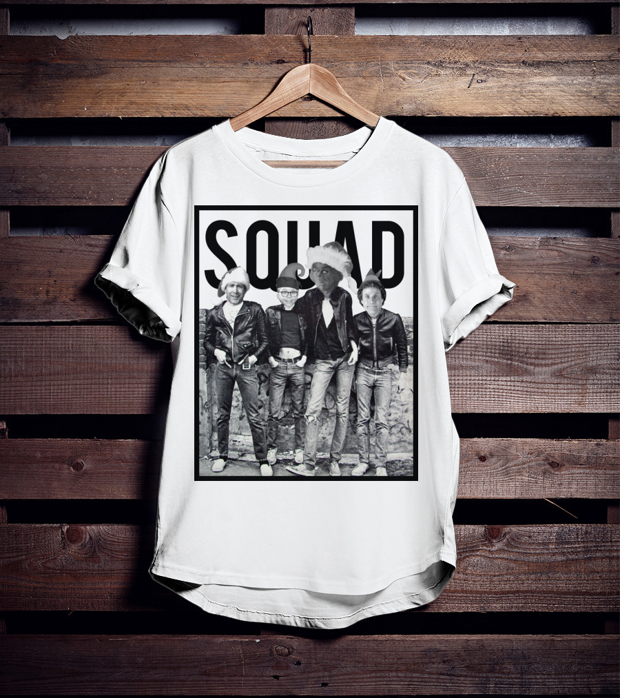 Xmas Squad Rock Band Santa Hats T-Shirt