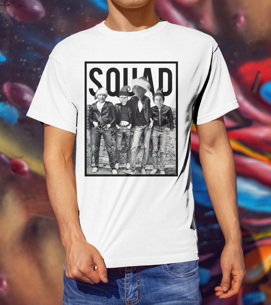 Xmas Squad Rock Band Santa Hats T-Shirt