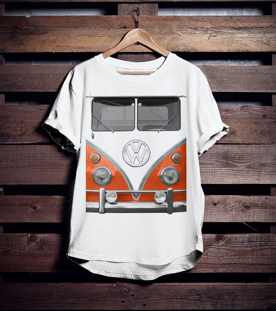 Volkswagen Orange Bus Front Vintage Look T-Shirt
