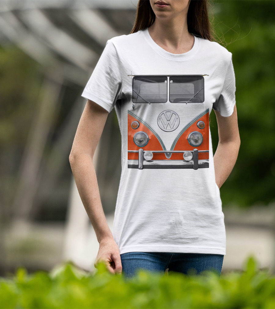 Volkswagen Orange Bus Front Vintage Look T-Shirt
