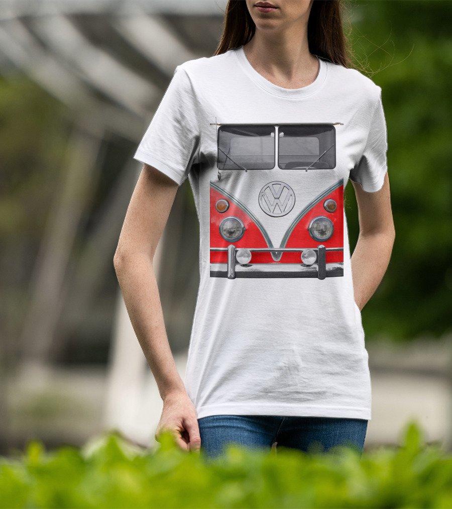 Volkswagen Camper Van Front Red And White Classic T-Shirt