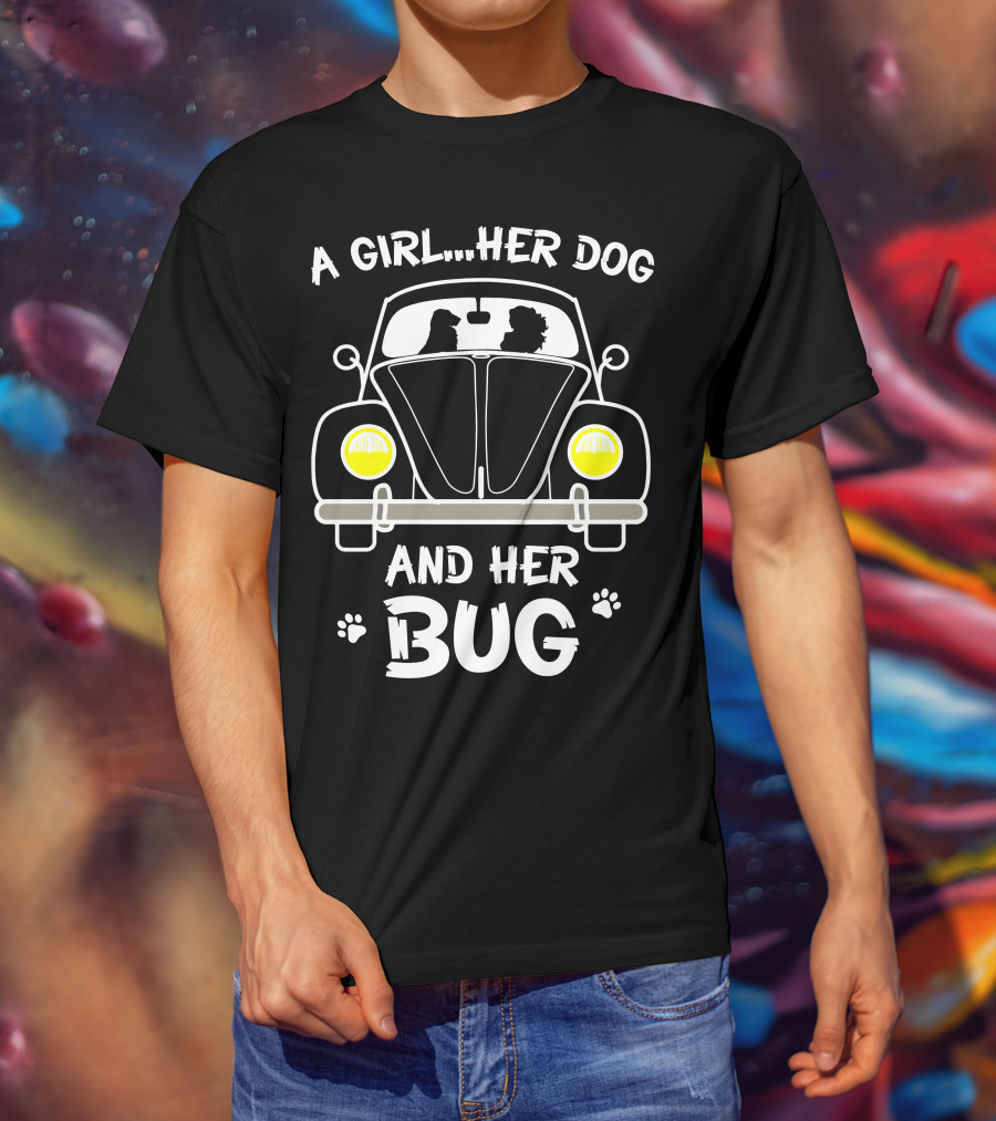 A Girl Her Dog And Her Bug T-Shirt
