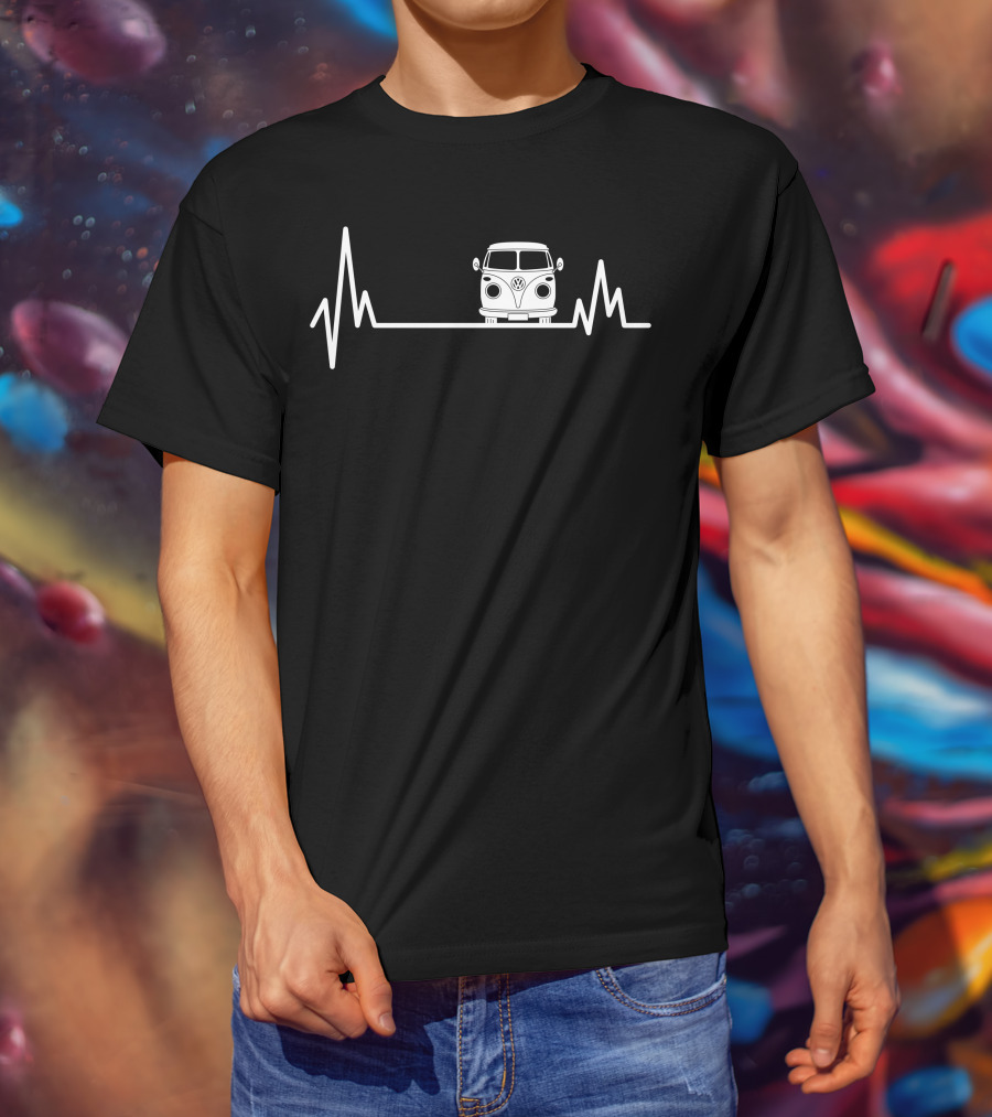 Volkswagen Van Heartbeat Line T-Shirt