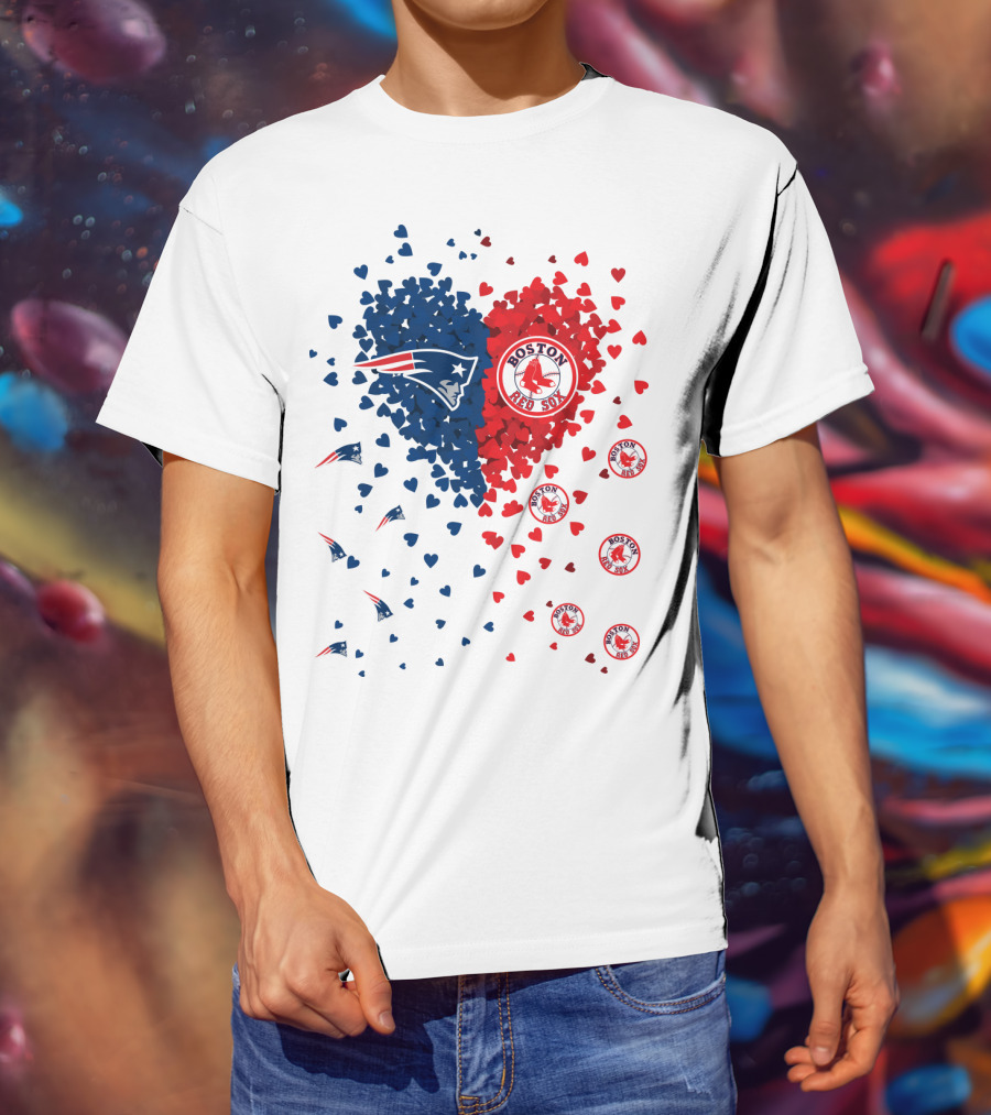 Boston Red Sox Patriot Heart T-Shirt