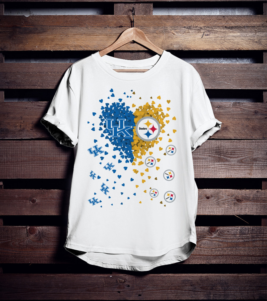 UK Wildcats Heart Steelers Logo Collaboration T-Shirt