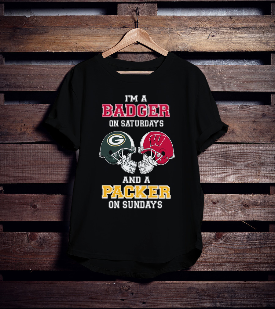 I'm A Badger On Saturdays And A Packer On Sundays T-Shirt