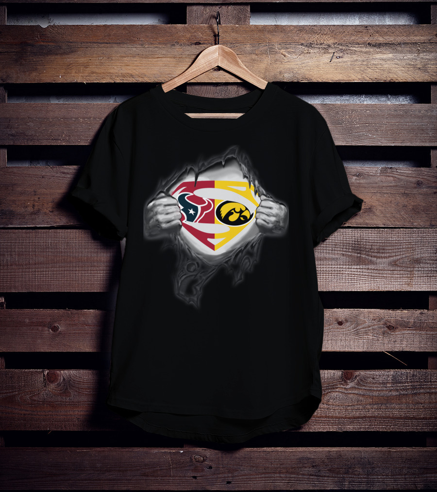 Houston Texans Iowa Hawkeyes Superman T-Shirt