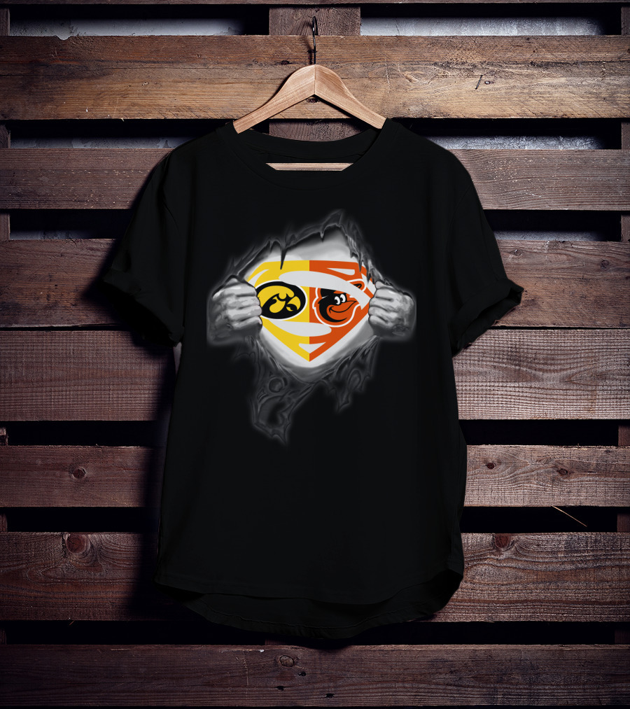 Hawkeyes Baltimore Orioles Superman Logo Mashup T-Shirt