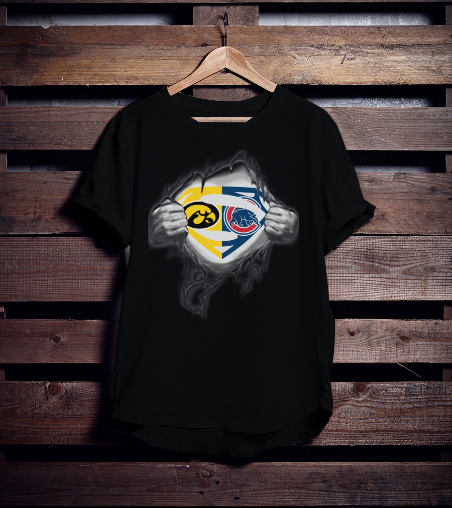Hawkeyes Chicago Cubs Superman Logo Mashup T-Shirt