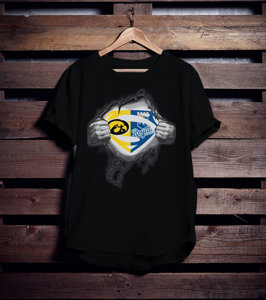Hawkeyes Kansas City Royals Superman Logo Fusion T-Shirt