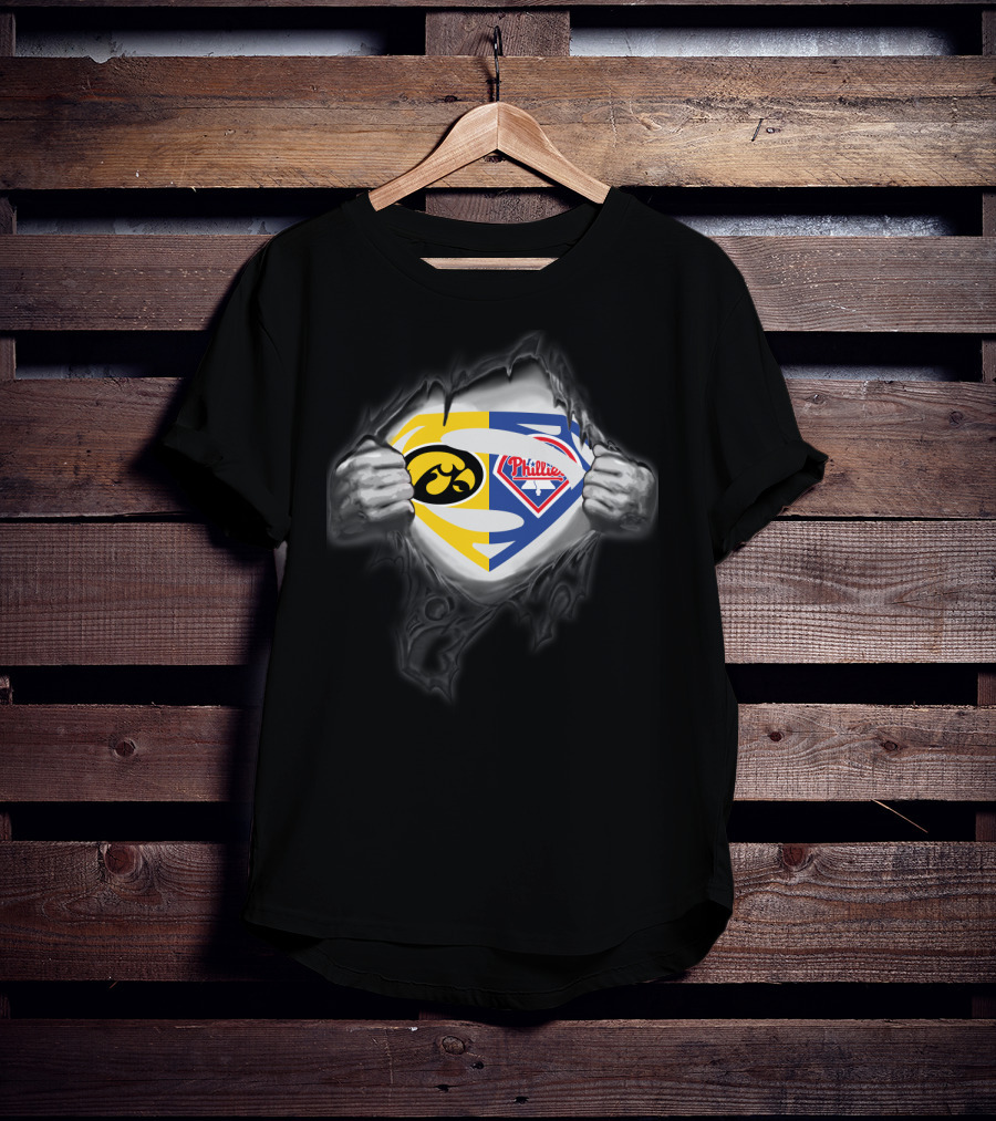 Hawkeyes Philadelphia Phillies Superman Logo Fusion T-Shirt