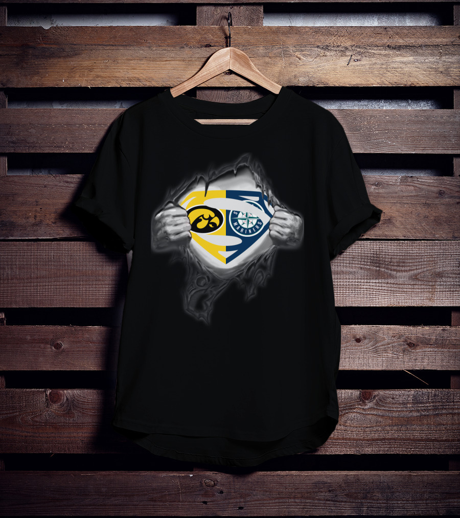 Hawkeyes Mariners Superman Emblem T-Shirt