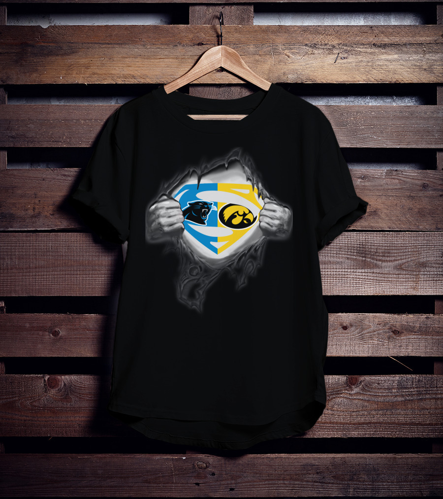 Carolina Panthers Hawkeyes Superman Emblem Combo T-Shirt