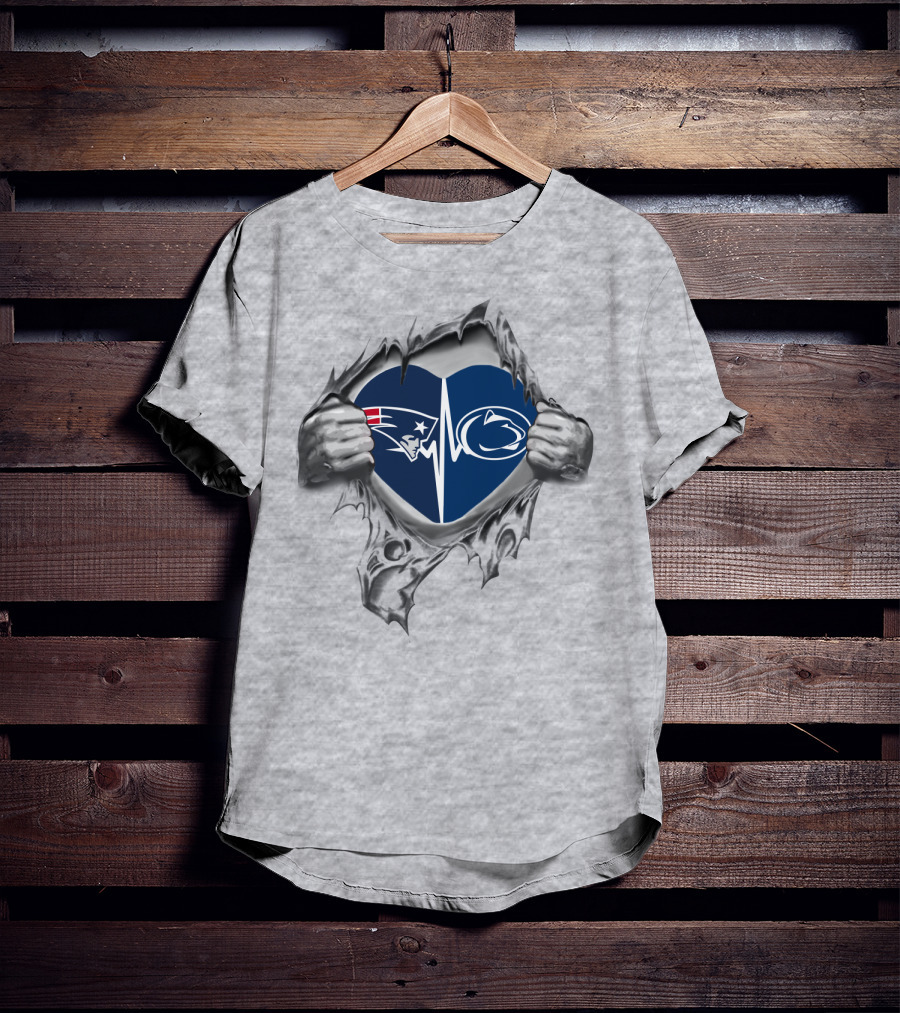 Patriots Penn State Heartbeat Fan Loyalty Fusion T-Shirt