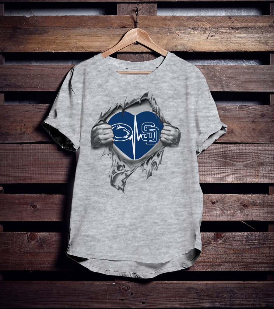San Diego Padres Penn State Heartbeat Emblem T-Shirt