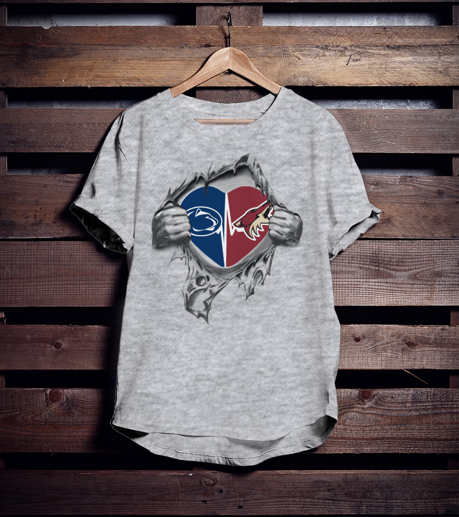 Arizona Coyotes Penn State Heartbeat Fusion T-Shirt