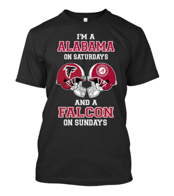 Alabama Saturdays Falcons Sundays Football Helmets T-Shirt