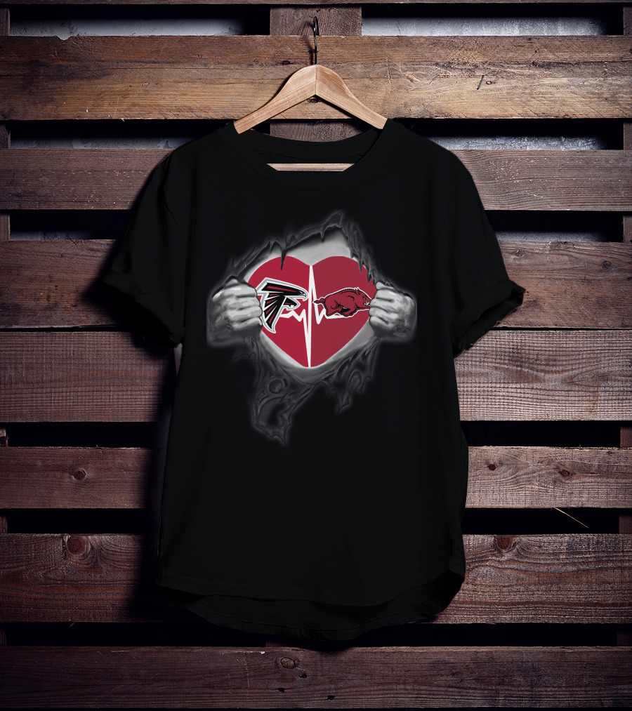 Falcons Razorbacks Heartbeat T-Shirt