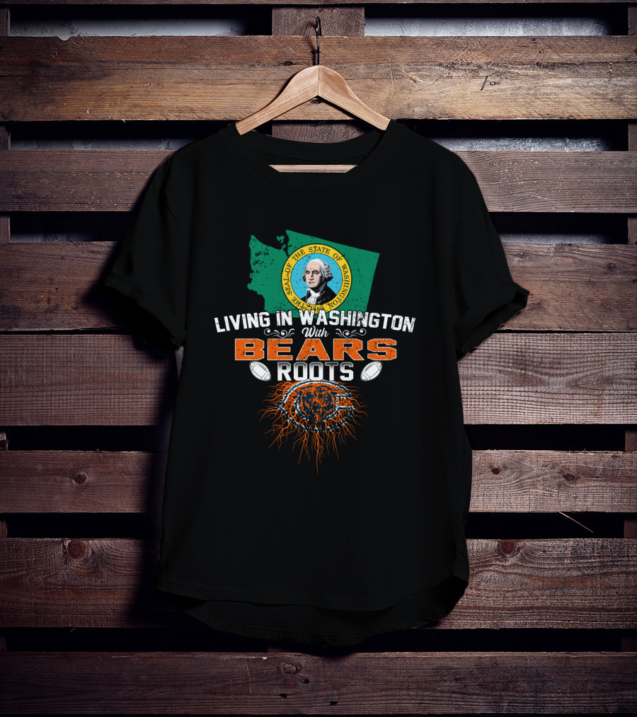 Washington State Pride With Chicago Bears Roots Connection T-Shirt