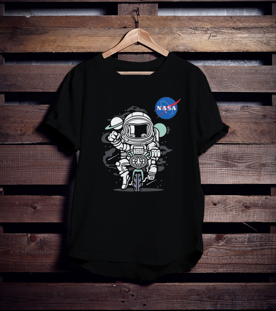 NASA Astronaut Biker Adventure In Space T-Shirt