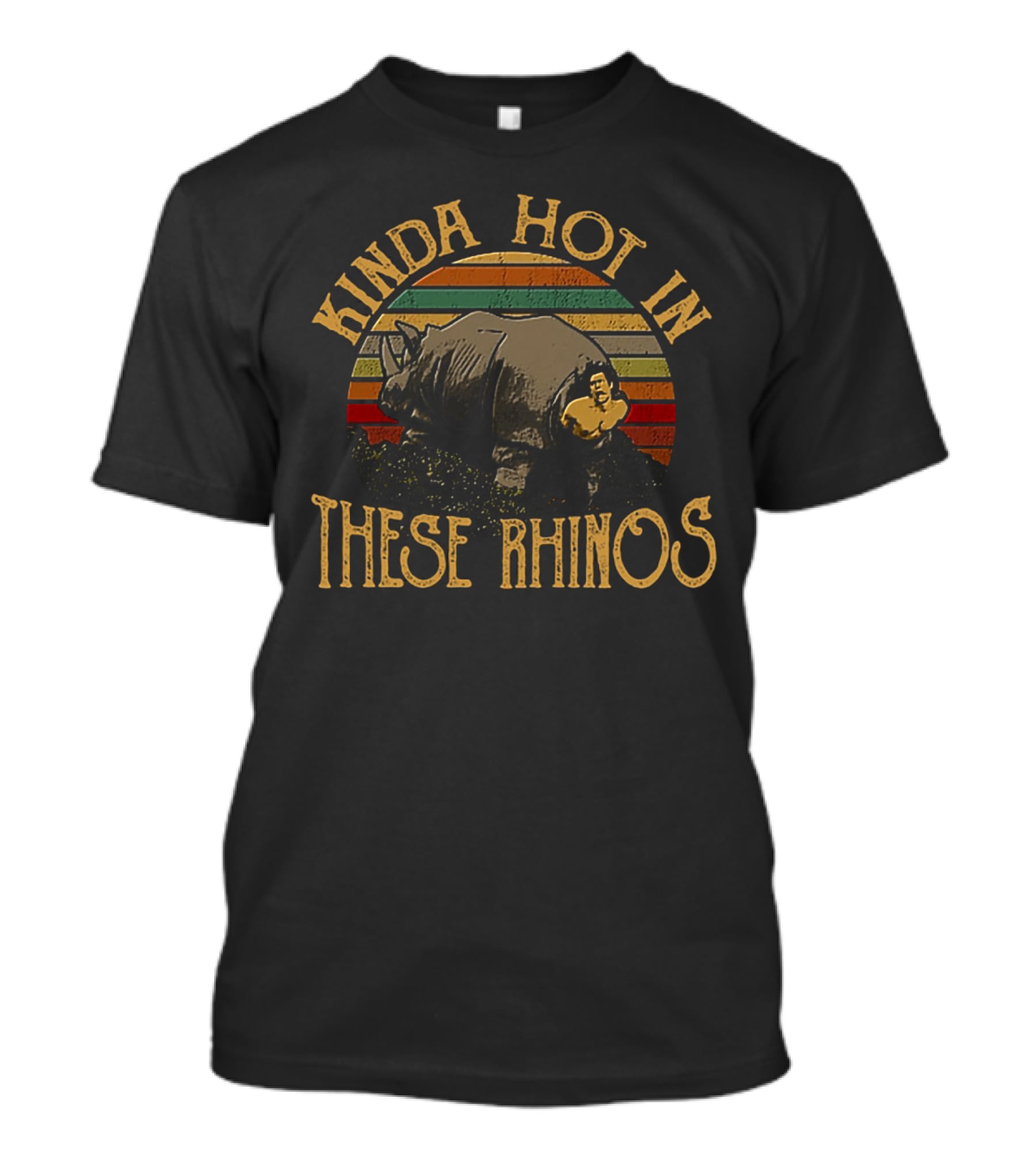 Kinda Hot In These Rhinos Ace Ventura Retro Vintage Stripes T-Shirt