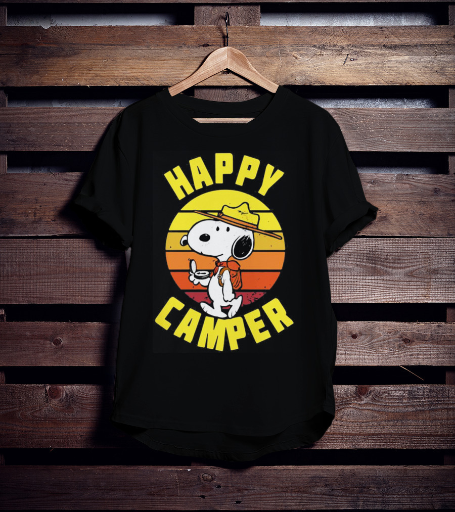 Snoopy Happy Camper Vintage Sunset Peanuts T-Shirt