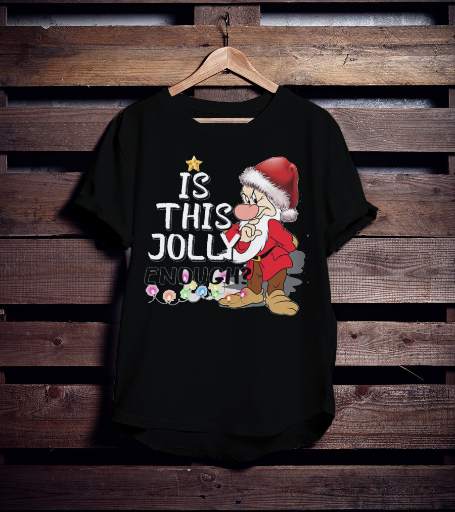 Grumpy Santa Is This Jolly Enough With Festive Lights T-Shirt