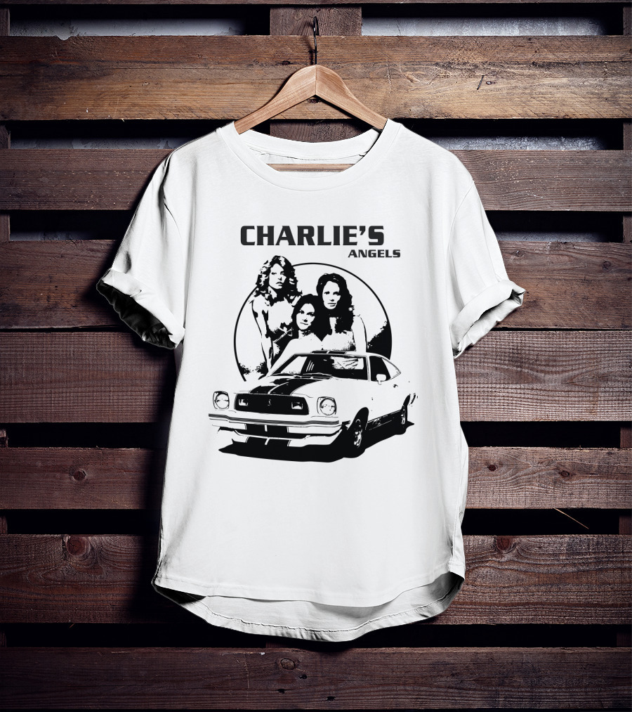CHARLIE'S ANGELS Retro Classic Car And Trio T-Shirt