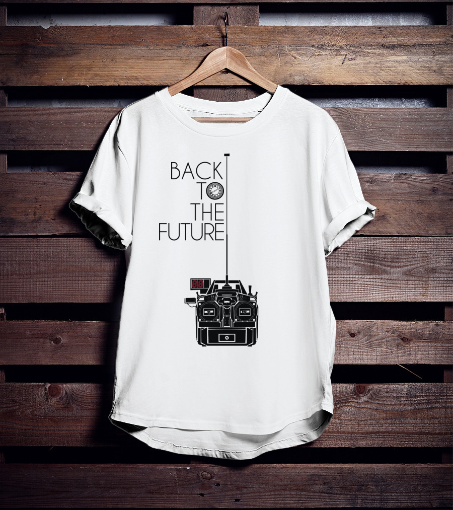 Back To The Future Time Machine Graphic With Clock And DeLorean T-Shirt