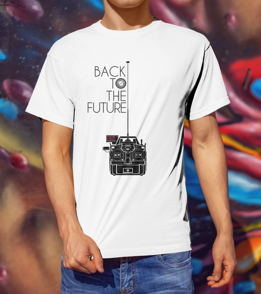 Back To The Future Time Machine Graphic With Clock And DeLorean T-Shirt
