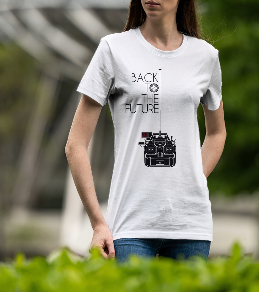 Back To The Future Time Machine Graphic With Clock And DeLorean T-Shirt