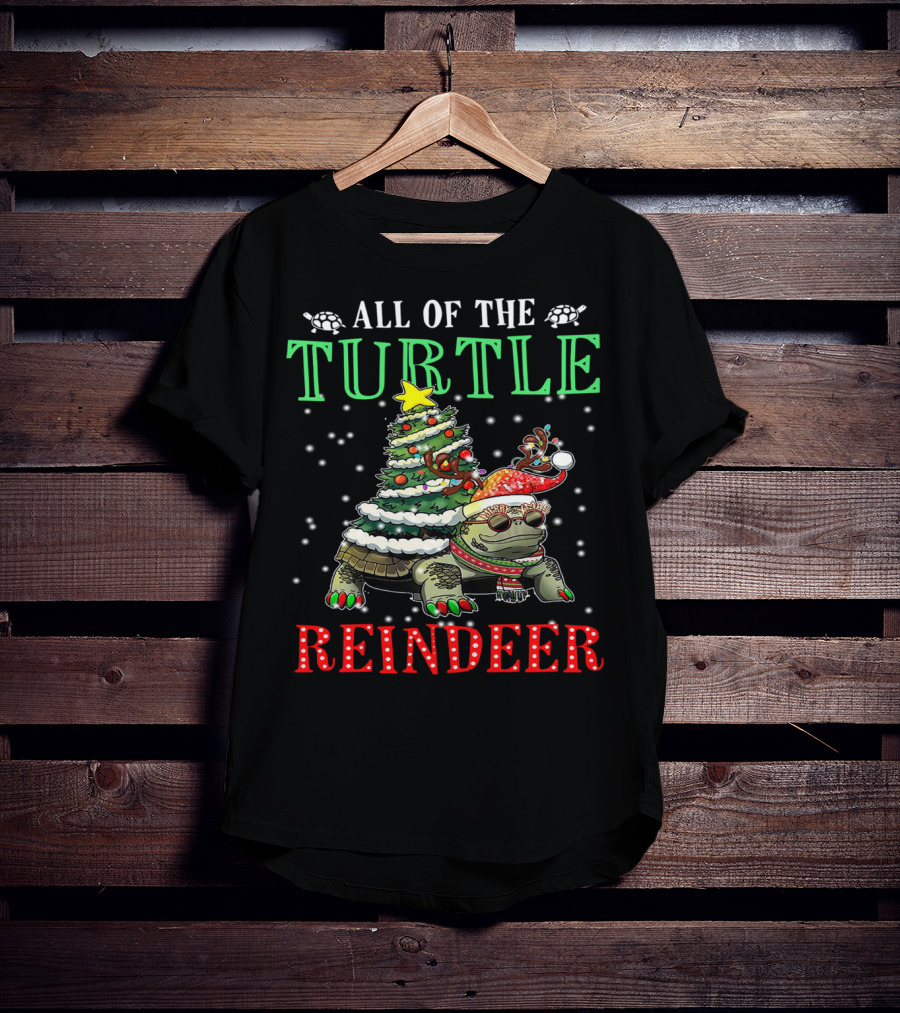 All Of The Turtle Reindeer Christmas Tree Snowflake T-Shirt