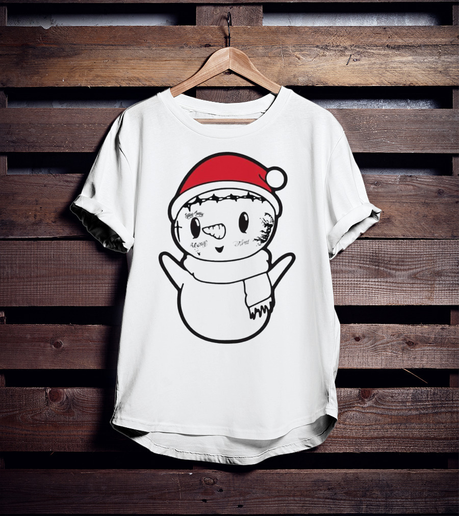 Post Malone Snowman Christmas Santa Tattoo Face T-Shirt