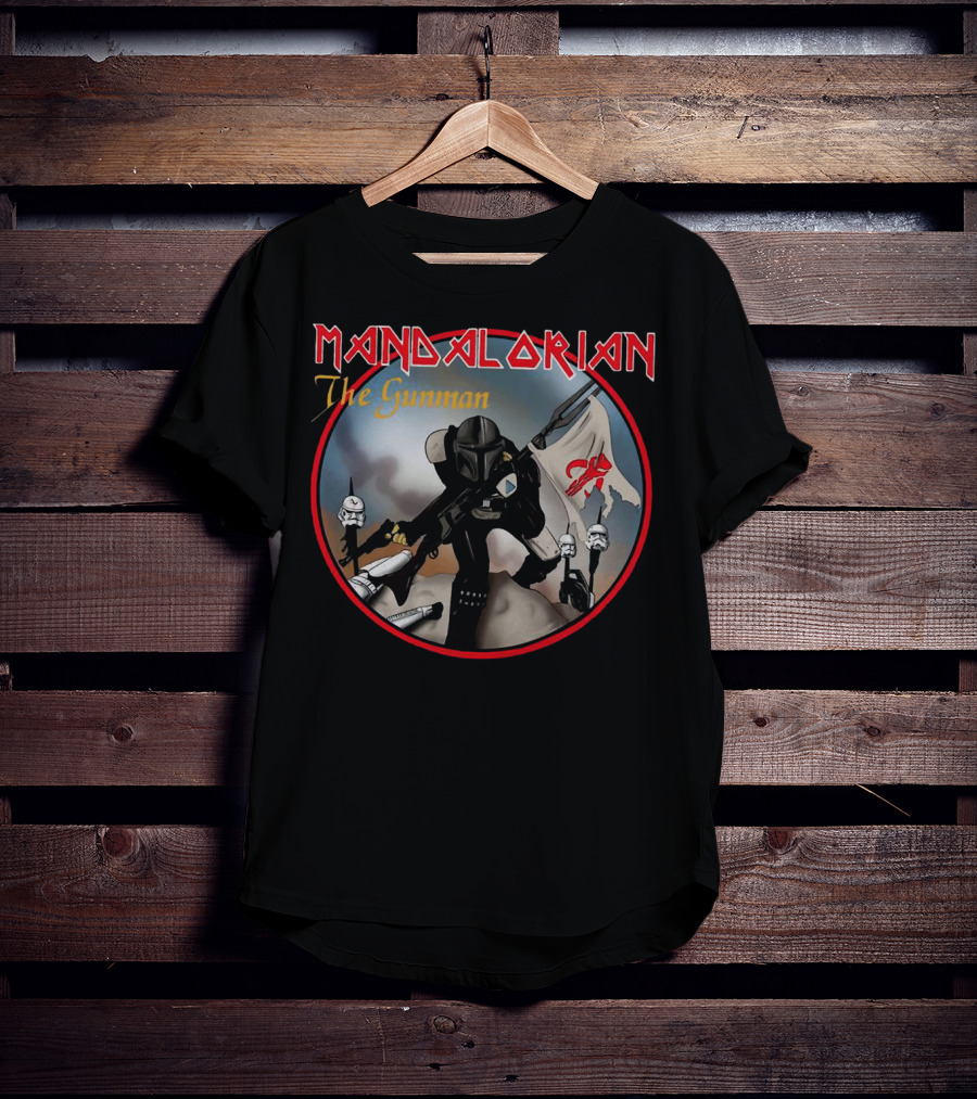 Mandalorian The Gunman Warrior With Imperial Helmets And Banner T-Shirt