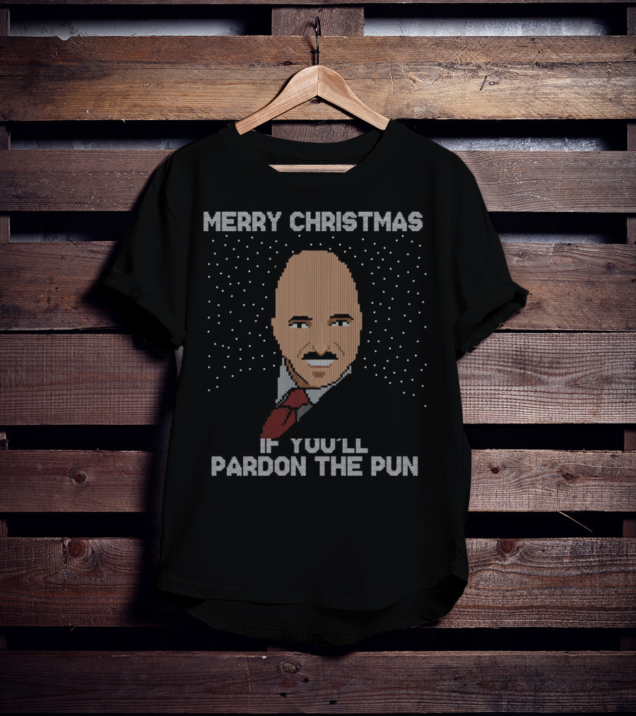Merry Christmas If You’ll Pardon The Pun Pixel T-Shirt