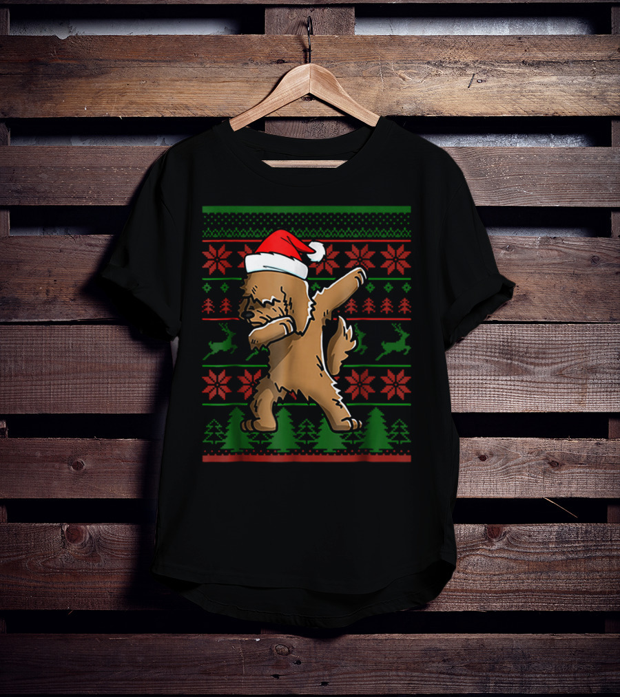 Goldendoodle Dabbing Santa Christmas Sweater Holiday T-Shirt