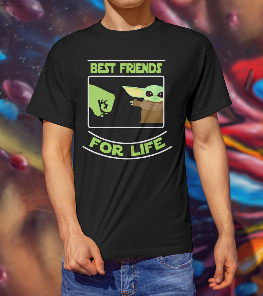 Best Friends For Life Baby Yoda Fist Bump Iconic Meme T-Shirt