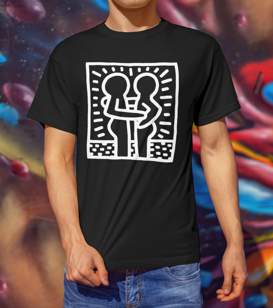 Keith Haring Embrace Iconic Radiant Figures T-Shirt