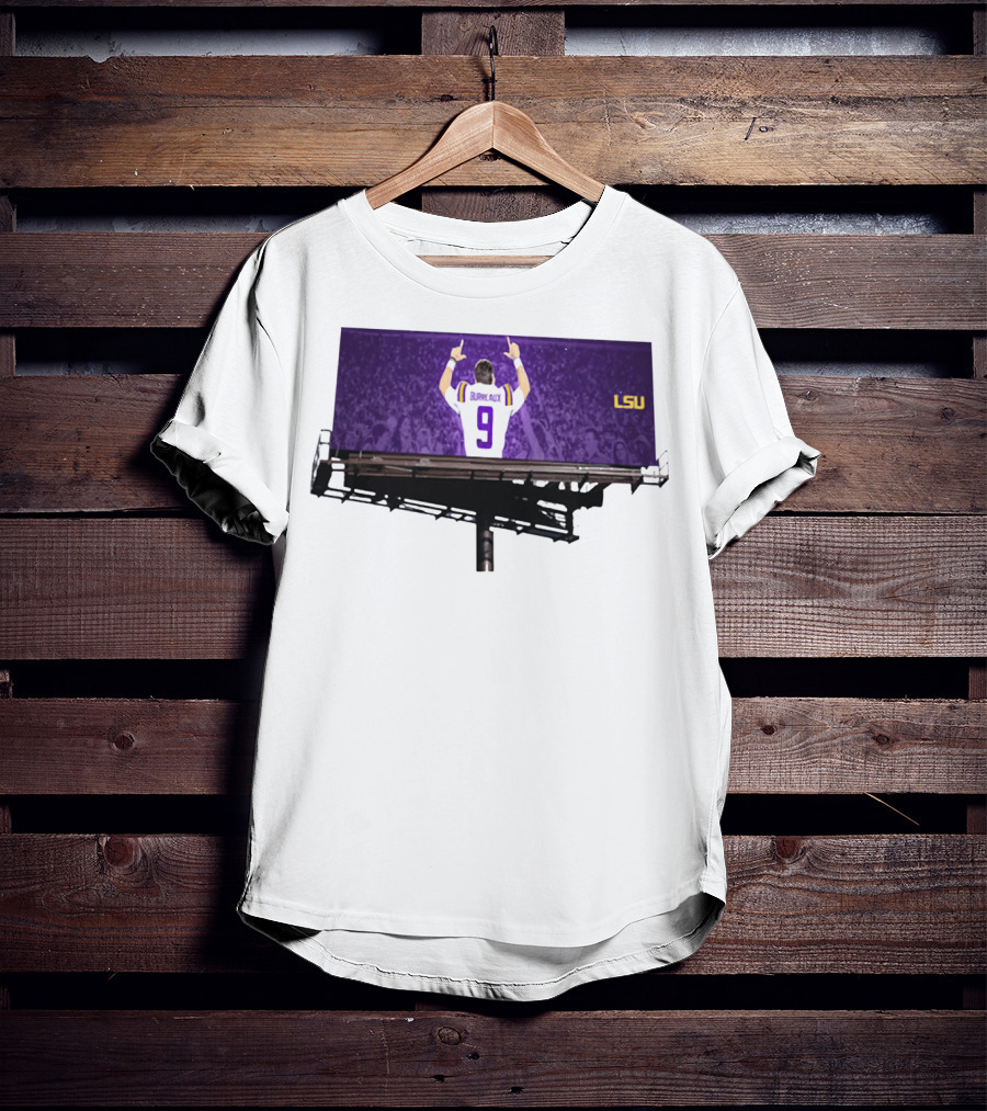 Joe Burreaux LSU Tigers Number 9 Football Fan Spirit T-Shirt