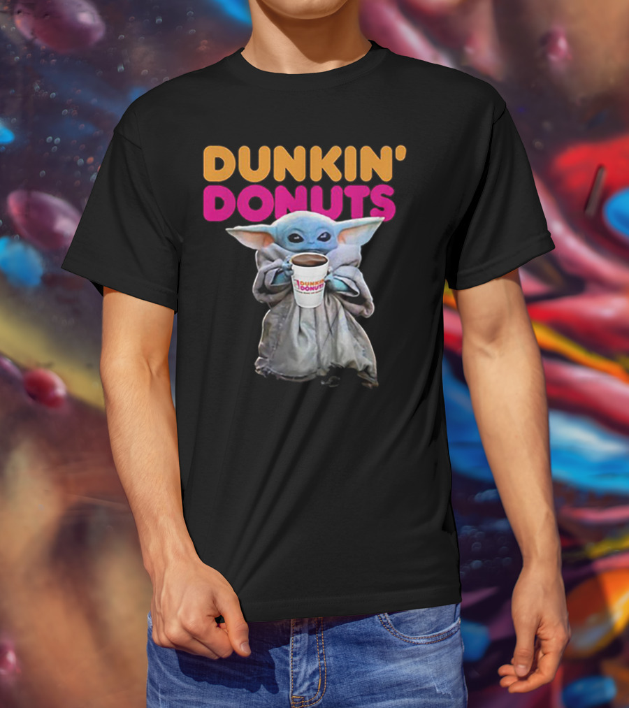 Dunkin' Donuts Baby Yoda Star Wars Coffee Cup T-Shirt