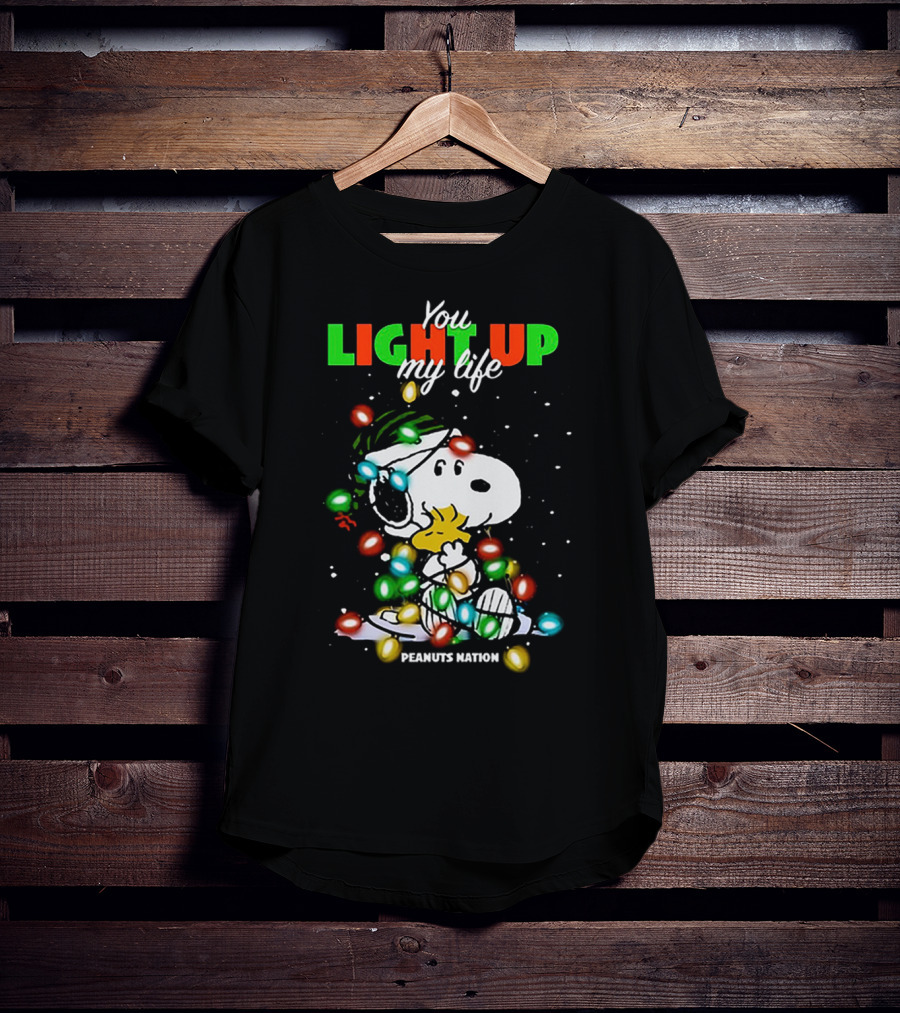 You Light Up My Life Snoopy Peanuts Nation Christmas Lights T-Shirt