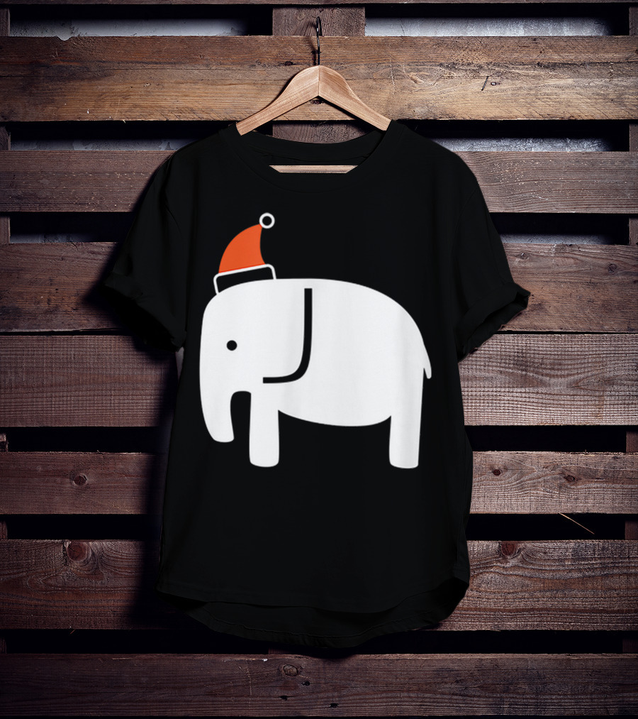 White Elephant Santa Hat Christmas T-Shirt